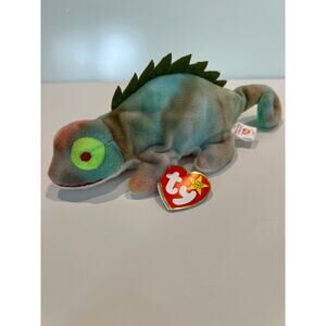 Ty Beanie Baby RARE 1997 Iggy the Iguana P.V.C. Pellets Retired JL